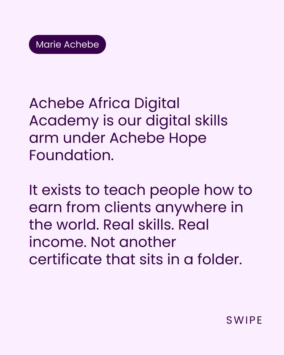 MarieACHEBEUK's tweet photo. Real income, not another certificate that sits in a folder.
AADA opens tomorrow.

Watch this page. You don't want to catch this after the doors are already open.

#achebeafricadigitalacademy #digitalskills #launchingtomorrow https://t.co/dG51g3CHhs