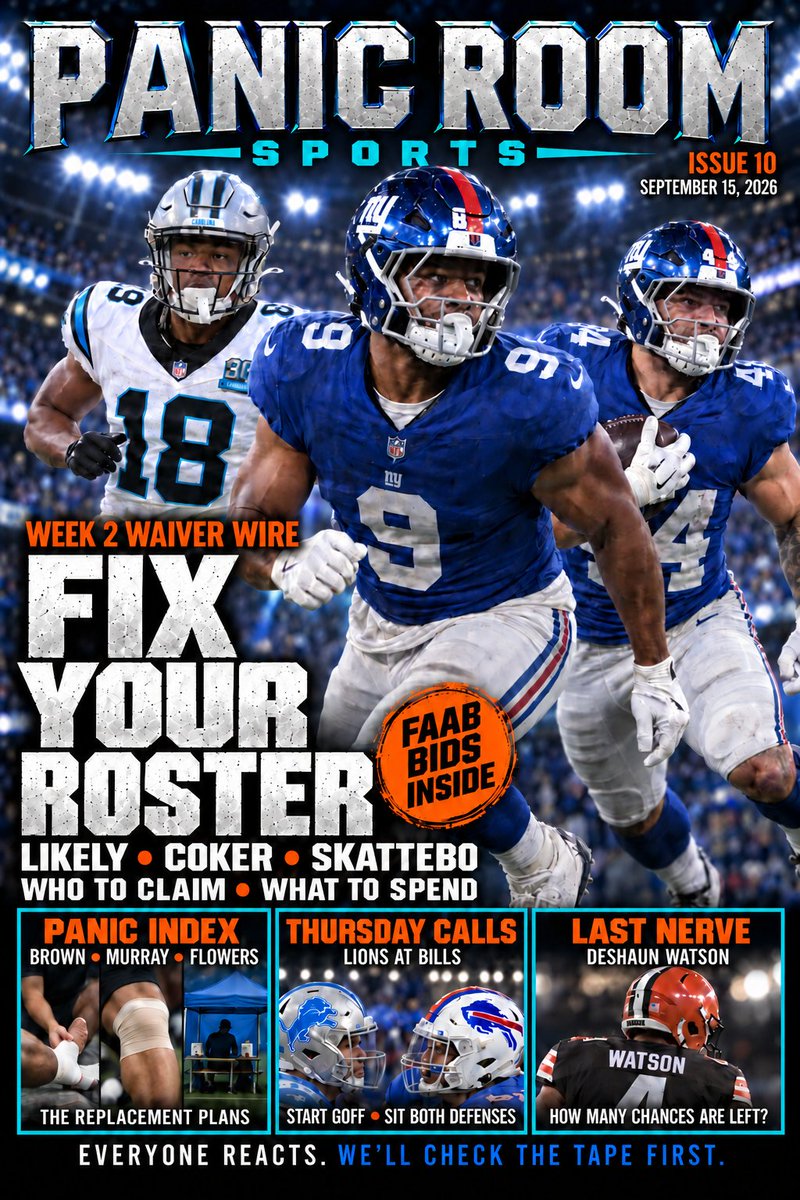 TomHicksMedia's tweet photo. Week 1 left fantasy rosters bleeding, waiver budgets trembling, and several preseason assumptions lying face down on the carpet. Here’s what matters before the claims start flying. https://t.co/Akkjc6U0Bf https://t.co/FjQeTeT0g7