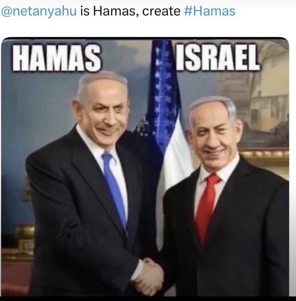 TeresaNacli's tweet photo. @Paddystinian @netanyahu is Hamas @jaredkushner and you know it 💣💣 9/11 Oct/7 @charliekirk11 #Rabin https://t.co/iRHHsktzoH