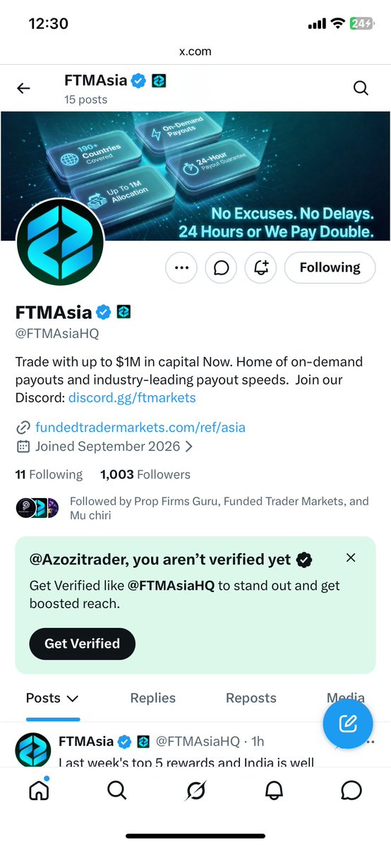 Azozitrader's tweet photo. @PropFirmsGuru @FTMarketslive @Ye_FTM @FTMAsiaHQ Thanks for opportunity https://t.co/UWUD40AYq5