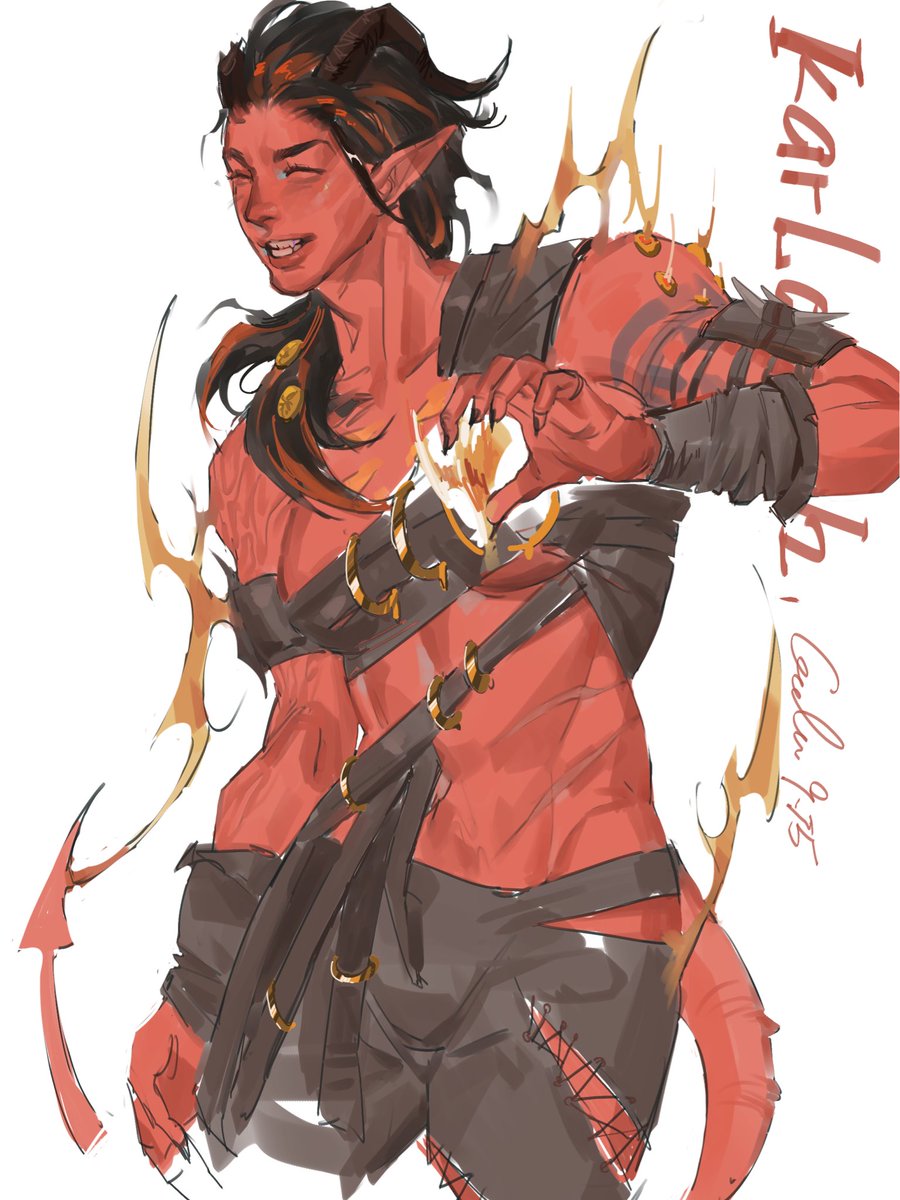 Goolmo0924's tweet photo. ❤️‍🔥

#Karlach #BaldursGate3 #BG3Fanart #bg3 https://t.co/JmmNt3oYpV