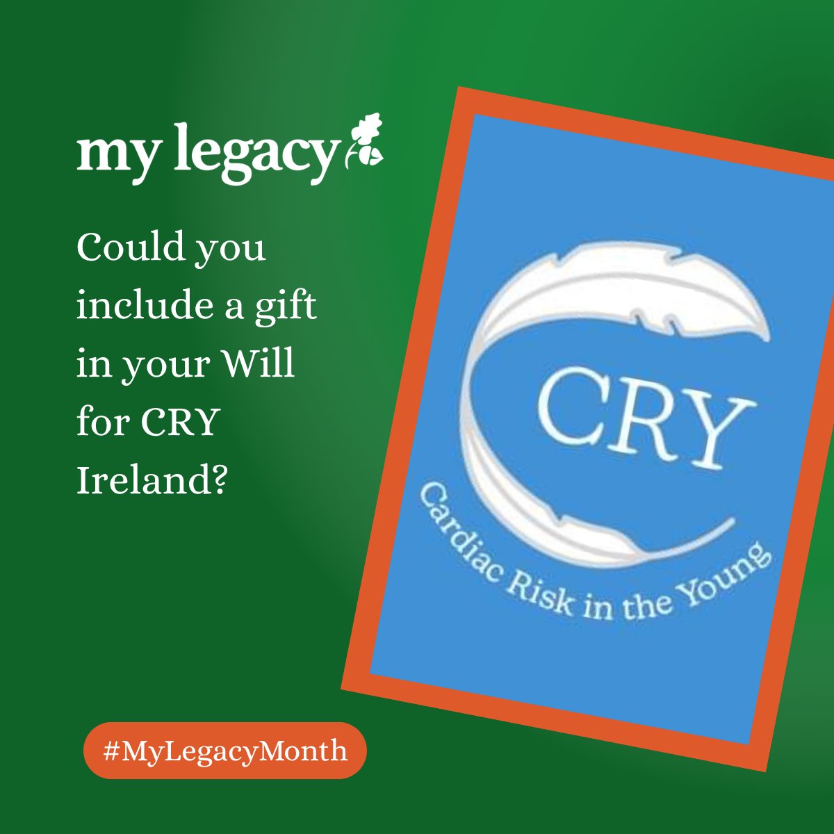 CRYIre's tweet photo. 𝓢𝓮𝓹𝓽𝓮𝓶𝓫𝓮𝓻 is 𝑀𝓎 𝐿𝑒𝑔𝒶𝒸𝓎 𝑀𝑜𝓃𝓉𝒽 We're one of 90 charities supporting #MyLegacyMonth. Legacy giving is a powerful way to create lasting impact. 
This #MyLegacyMonth, we're asking you to think about the future you want to gift to the next generation.
@mylegacy_ie https://t.co/k0mLXJczU7