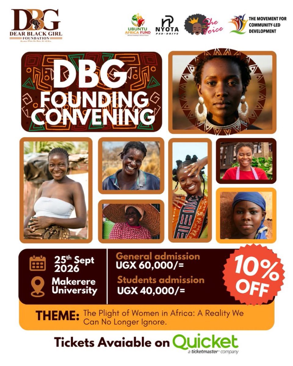 Rachealkyy's tweet photo. On 25 Sept, Kampala hosts the East African Woman Founding Convening, bringing together women and changemakers to turn lived realities, evidence and research into strategic action.

“Owning Our Stories. Reclaiming Our Power: From Silence to Structure.”

🎟️ https://t.co/L3x6vj2vTz

#DearBlackGirl 
#FromSilenceToStructure