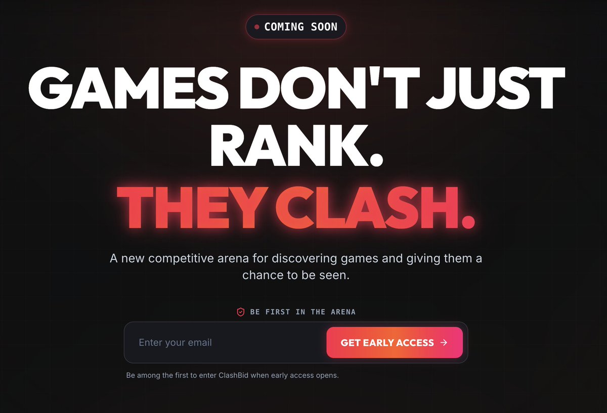clashbid's tweet photo. You can now have an idea in the morning…

…and be playing a prototype by the evening.

AI has changed what's possible for indie developers.

But it needs to be discovered.

That's where ClashBid comes in.

List your game for free 💯

https://t.co/HiFGO3cHaV

#IndieDev #AiGame https://t.co/VdZClYSjjS