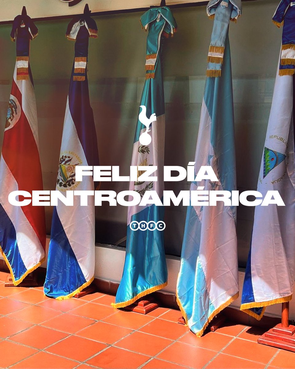 Spurs_ES's tweet photo. ¡Feliz Día de la Independencia a todos nuestros manos, cheros, aleros, prixes y maes que laten con nuestros colores! 🤍🇬🇹🇸🇻🇭🇳🇳🇮🇨🇷

Hoy Centroamérica se viste de fiesta y desde el norte de Londres les mandamos un fuerte abrazo a toda nuestra afición de los Spurs. ⚽️⚡️

¡Que retumbe el orgullo centroamericano! 🗣️🔥 #COYS #SpursES