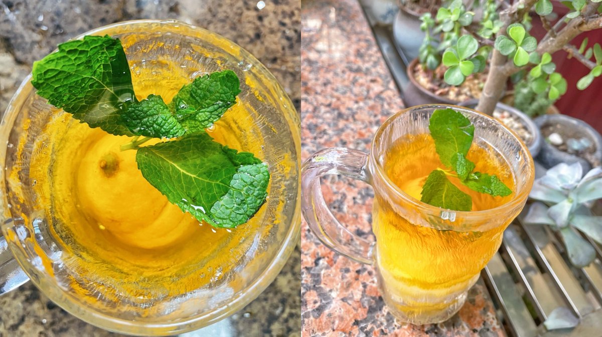 DeejayRouv's tweet photo. New iced honey lemon green tea alert! Brew green tea, cool, squeeze 1 lemon, add 1 tbsp honey u0026 ice, stir u0026 enjoy in 2 mins. ， https://t.co/atVnORLJPK