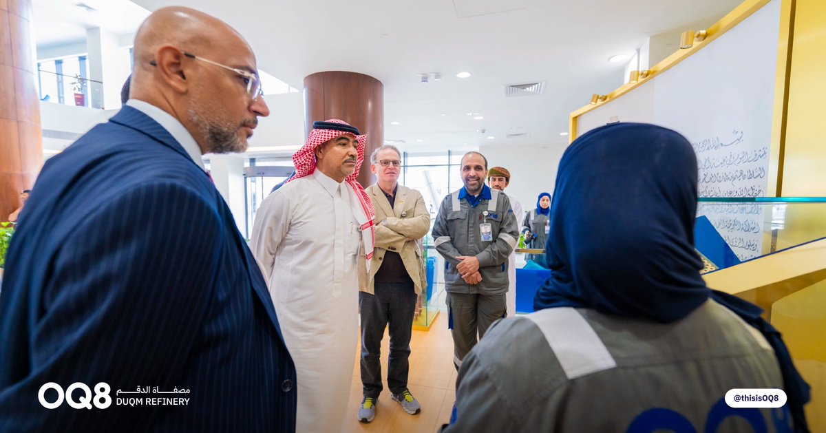 thisisoq8's tweet photo. تشرفت مصفاة الدقم باستقبال وفد من جمهورية مصر العربية، ضمن زيارته للمنطقة الاقتصادية الخاصة بالدقم، حيث اطلع الوفد على دور المصفاة ومكانتها ضمن المنظومة الاقتصادية المتكاملة في الدقم.

وتأتي هذه الزيارة في إطار تعزيز التواصل واستكشاف فرص التعاون والاستثمار، بما يعكس المكانة المتنامية للدقم كوجهة اقتصادية واعدة، ويفتح آفاقاً جديدة للشراكات والفرص المستقبلية التي تدعم النمو المستدام.

OQ8 was pleased to welcome a delegation from the Arab Republic of Egypt as part of their visit to the Special Economic Zone at Duqm, where the delegation gained insights into OQ8’s role and its position within Duqm’s integrated economic ecosystem.

The visit provided an opportunity to strengthen engagement and explore potential areas of cooperation and investment, reflecting Duqm’s growing position as a promising economic destination and opening new avenues for future partnerships and opportunities that support sustainable growth.