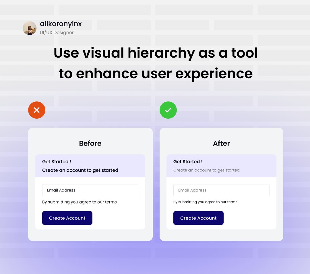 alikoronyinx's tweet photo. Design isn’t just about making a screen look good.
It’s about guiding the user’s attention.
Visual hierarchy helps users understand:
What to read first
 What matters most
What action to take next
Not everything needs to stand out.

#UXDesign #UIDesign https://t.co/BjeOgT0UNR