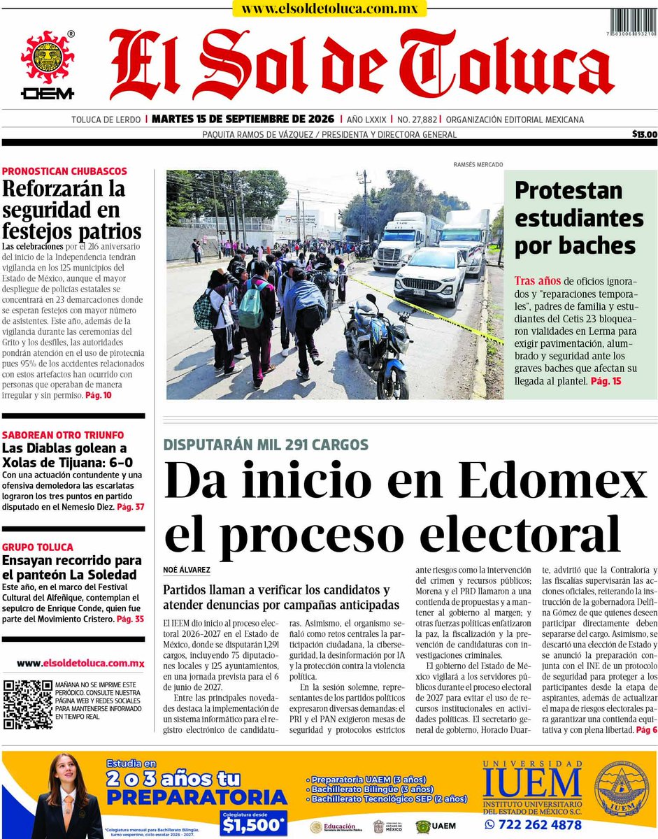 SOLTOLUCA's tweet photo. ✨¡Excelente Martes! ✨
👉🏼 ¡Hoy no te puedes perder lo que está pasando!
Mantente al tanto de las últimas noticias de tu ciudad aquí 👇🏼
https://t.co/gWgLtH1TF6
📲 ¡Conéctate con nosotros en WhatsApp! . ¡Así no te perderás de nada!💬📰
👉🏼 https://t.co/QJrFo30mSi https://t.co/sfz8nERFnS