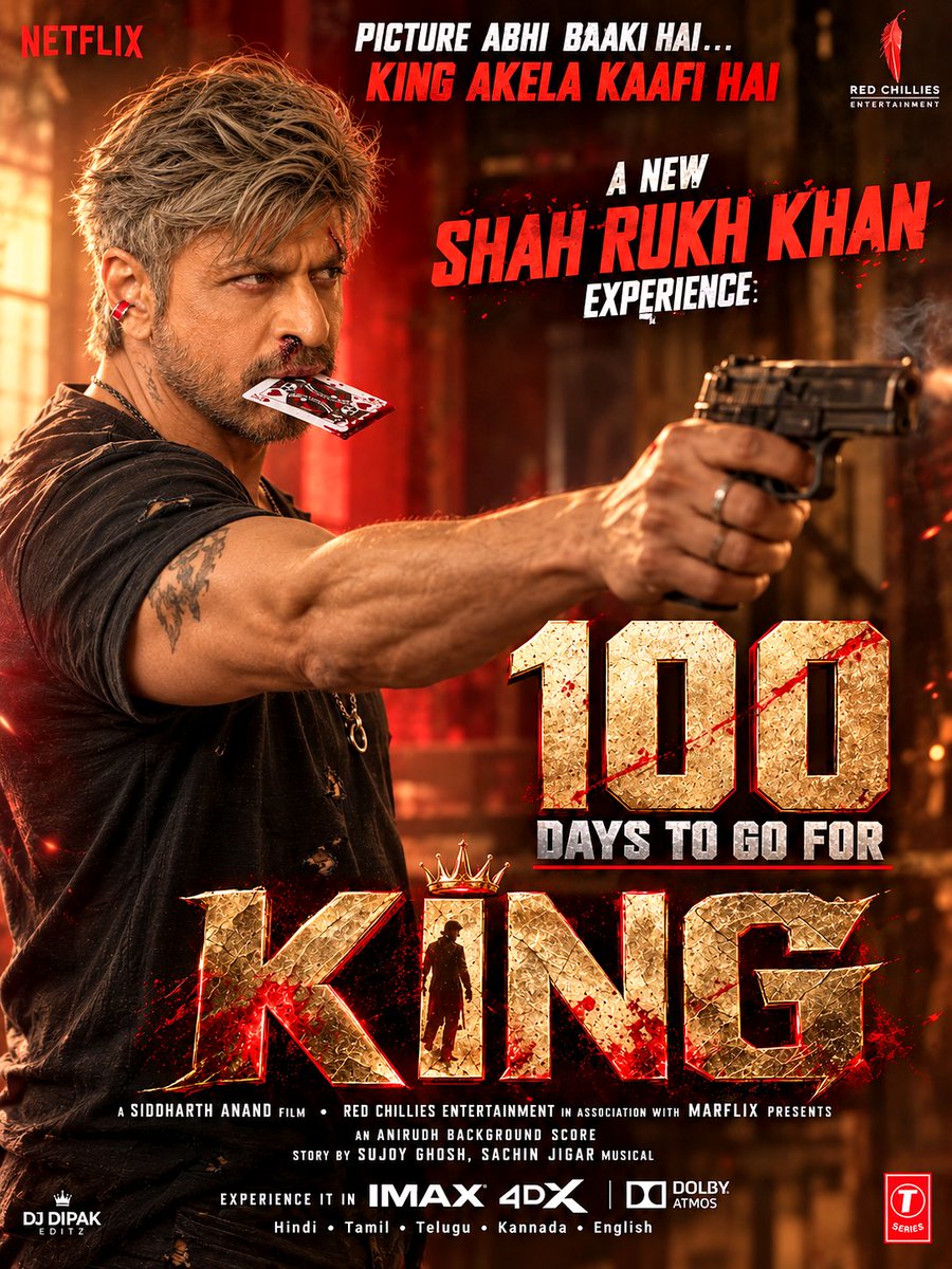 djsrkdipak's tweet photo. 😎👌 100 DAYS TO GO FOR #KING

The wait is officially ON! 💥
Today, during the #AskSRK session on X, Shah Rukh Khan himself confirmed that "KING" is arriving 24.12.26 and put all delay rumors to rest. The countdown has truly begun! ✅🔥

#ShahRukhKhan #SRK https://t.co/NfhjX9mBxF