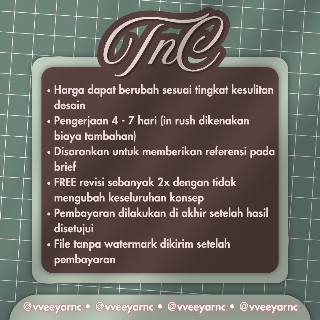 vveeyarnc's tweet photo. JASA DESIGN / EDIT start from 3k ☆
logo • ppt • poster • infografis • feeds • twibbon • id card • lanyard • merchandise • dan lainnya

WTS WTB #zonaba #zonauang

☎️ dm / https://t.co/VwFEcf9EEi https://t.co/QDheHkLNdt