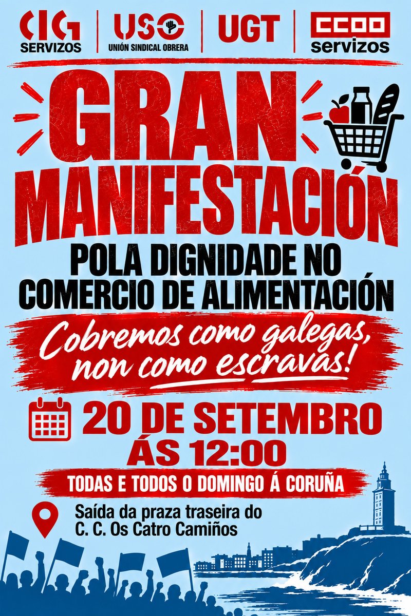 USOGalicia's tweet photo. #comercio #alimentacion #Manifestación @USO_Servicios https://t.co/SDeqeF38am