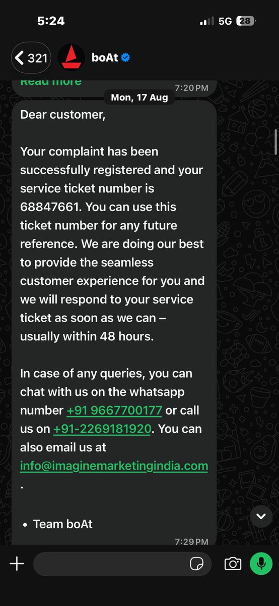 PremRan80004562's tweet photo. My warranty claim has been pending for almost a month now. I raised it on 16 August, and today is 15 September, yet there is still no proper resolution.
Every time I call, I'm simply asked to "wait 48 hours." How many more 48 hours do I need to wait? @RockWithboAt @amangupta0303 https://t.co/pLMLPvbmXy
