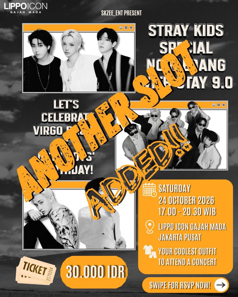 SKZEE_Ent's tweet photo. ADDITIONAL RSVP FOR STRAY KIDS SPECIAL NORAEBANG 9.0 IS NOW OPEN!

🚨 LIMITED ADDITIONAL SLOTS!

RSVP NOW! ⬇️
🔗https://t.co/PpRVeBsIWJ

⚠️ RSVP ≠ confirmed slot. Please wait for an e-mail from SKZEE_ENT regarding your slot status. https://t.co/foqLhwCzgE