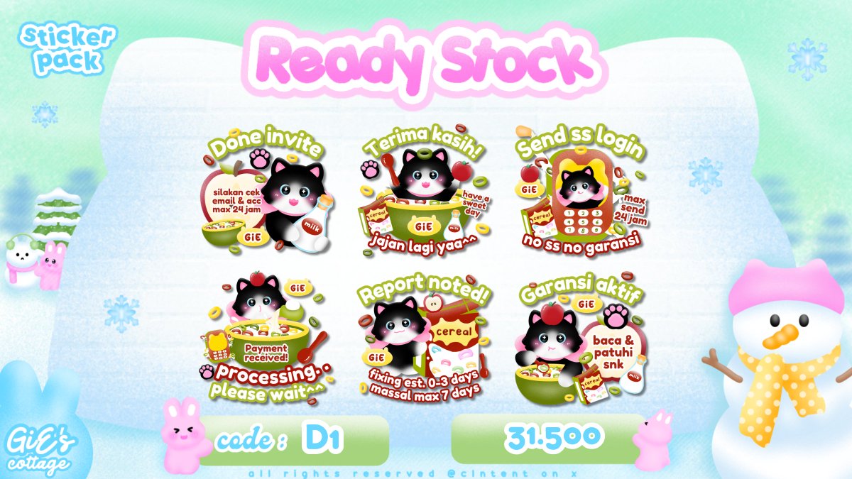 clntent's tweet photo. help retweet? thanku so much <3

aloo GiE malem ini membawa menu READY STOCK :

🍓 12 sticker pack chibi &amp; hewan (free retext all)
🍓 4 layout pawrty pow X dan Wabis (bisa take terpisah/bundle)
🍓 kode &amp; harga di pic
🍓 aku juga open request stiker &amp; leot

jemput yuukk habiskan😽 https://t.co/eF2QauzNHc
