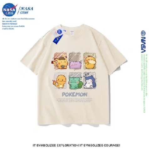 Kho791's tweet photo. ลองดู NASA เสื้อยืดชายหญิ��แขนสั้น สไตล์ลำลอง summer โปเกมอน 6 ช่อง พิมพ์ลาย t-shirt แบบหลวม คอกลม ยับยากไม่ต้องรีด ในราคา ฿128 - ฿168 ที่ Shopee https://t.co/BIHsTrmUls https://t.co/DJYi4elngL
