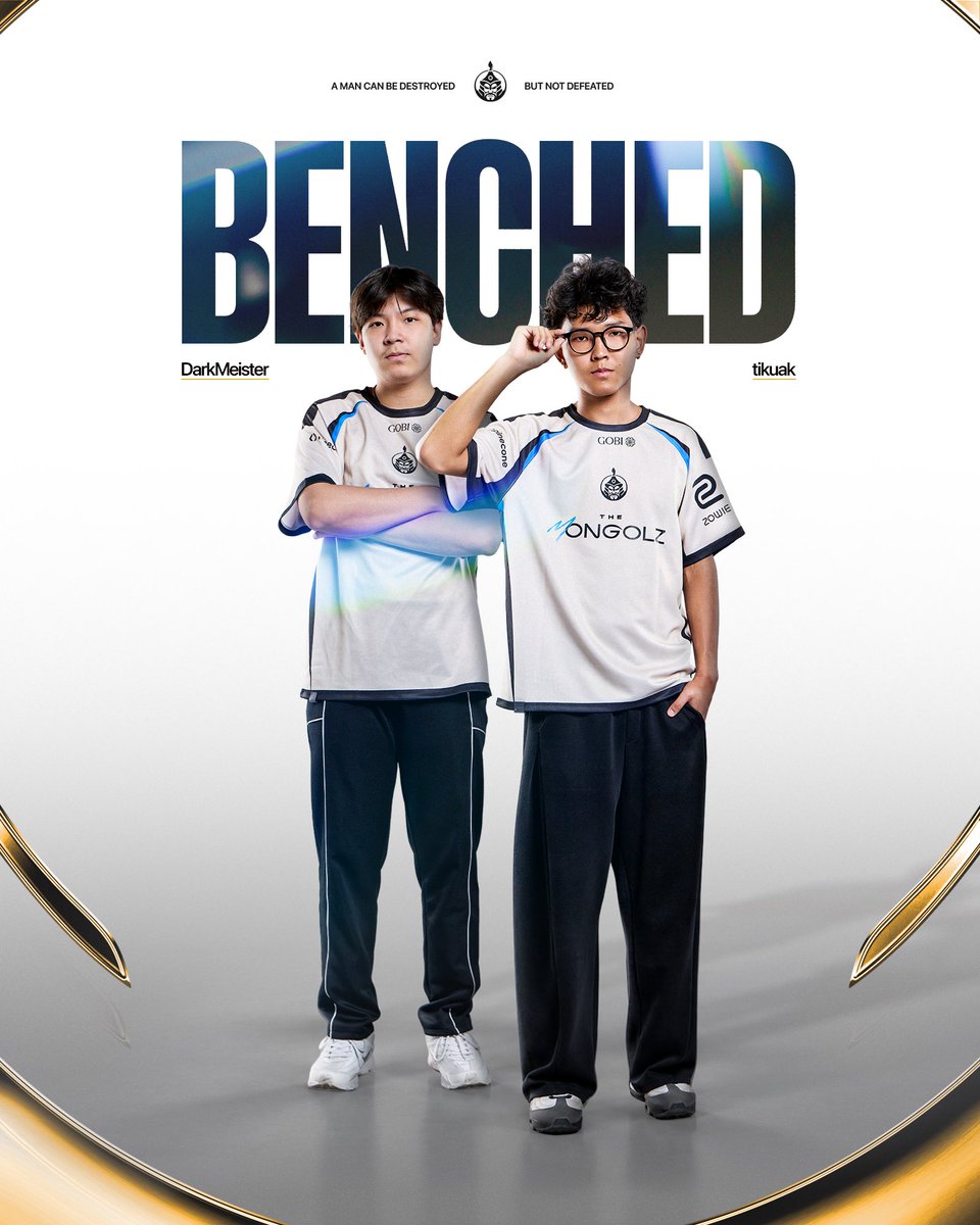 1mongolz's tweet photo. DarkMeister and tikuak have been moved to the bench and step away from our active lineup. https://t.co/HYT1OUzsX2