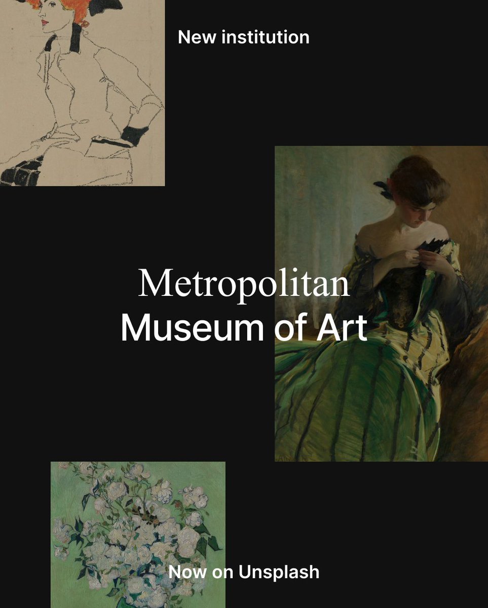 unsplash's tweet photo. We’re excited to welcome the @metmuseum to Unsplash ✨

From art and science to history, culture, and beyond, a curated selection of 1,000 images from their incredible archive is now available to explore on Unsplash.

This collection highlights their diverse archives, ranging from art and costume history to various world cultures.

Discover more from the Metropolitan Museum of Art on Unsplash at https://t.co/OdMNZG5VdC
