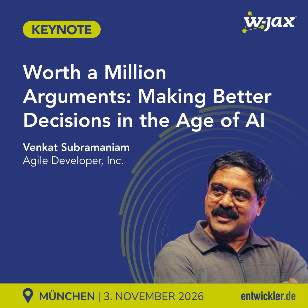 jaxcon's tweet photo. 🤔 Spring oder Quarkus? React oder Vue?

@venkat_s zeigt auf der #jaxcon, wie AI Entscheidungen verändert: weniger Debatten, schneller testen, Ergebnisse vergleichen – ohne Engineering Judgment aufzugeben.

📍München | 📅 Dienstag, 03.11.

🔗 https://t.co/52NQYoRbU4 https://t.co/lXdbeEV82c
