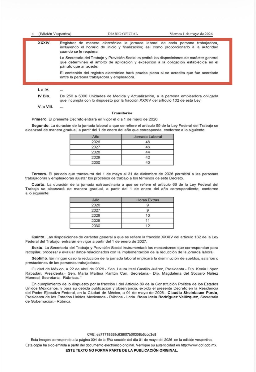 LuisPadronV's tweet photo. 🔴 #AlertaFiscal | Las empresas deberán prepararse para una nueva obligación laboral.

A partir del 1 de enero de 2027, será obligatorio registrar electrónicamente la jornada laboral de cada trabajador y proporcionar esa información a la autoridad cuando sea requerida.

Este registro dejará de ser solo un control interno y podrá tener valor probatorio.

#LaVozdelFiscalista