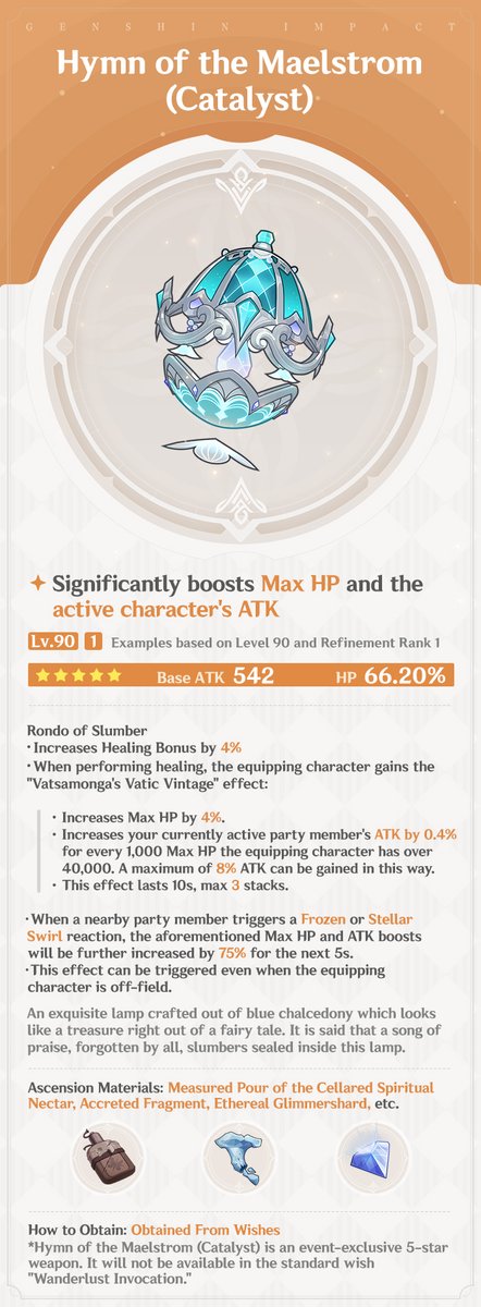 GenshinImpact's tweet photo. Version 7.1 "A Rekviem for the Underworld" New Weapon Overview
#StoriesofFrostSnow #GenshinSnezhnaya #GenshinImpact 

Hello, Traveler! After the Version 7.1 update on September 23, the new 5-star weapons "Beyond the Chrysalis (Sword)" and "Hymn of the Maelstrom (Catalyst)," as well as the event-exclusive 4-star weapons "New Bough (Sword)," "Winter's Heavy Heart (Catalyst)," and "Breezeborne Refrain (Bow)" will receive a huge drop rate boost in Event Wishes!

You can also take part in the event "Silverwing in Pursuit of the Moon" to obtain the event-exclusive weapon "Silver Light (Sword)" and its Refinement Materials~
