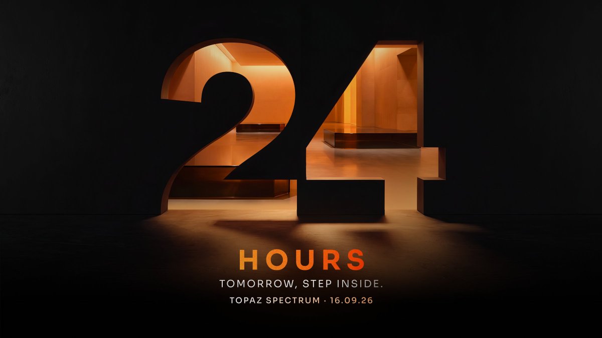TopazDex's tweet photo. Tomorrow, Spectrum opens and the world around Topaz gets bigger.

The foundation stays. The possibilities expand.

New markets to explore. New ways to participate. A position that can move with your ambition.

Topaz Spectrum arrives in 24 hours.

Where will you take it? https://t.co/QnjL4B89oc