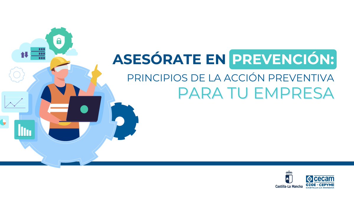 _CECAM's tweet photo. ¿Conoces los principios de la acción preventiva?  🤔

Como empresario debes garantizar una protección eficaz en Seguridad y Salud a los trabajadores y aplicar los principios generales de #PRL:

- Nº1: Evita los Riesgos Laborales

- Nº2: Evalúa los Riesgos Laborales que no se puedan evitar.

- Nº3: Combate los Riesgos Laborales en su origen.

- Nº4: Adapta el trabajo a la persona: puestos, equipos y métodos de trabajo.

- Nº5: Ten en cuenta la evolución de la técnica.

- Nº6: Sustituye lo peligroso por lo que entrañe poco o ningún peligro.

- Nº7: Planifica la PRL integrando técnica, organización, condiciones de trabajo, relaciones sociales y factores ambientales en el ámbito laboral.

- Nº8: Adopta medidas que antepongan la protección colectiva a la individual.

- Nº9: Da las debidas instrucciones a los trabajadores.

🔗 Solicita tu asesoramiento gratuito en PRL: https://t.co/Tg6leey32G