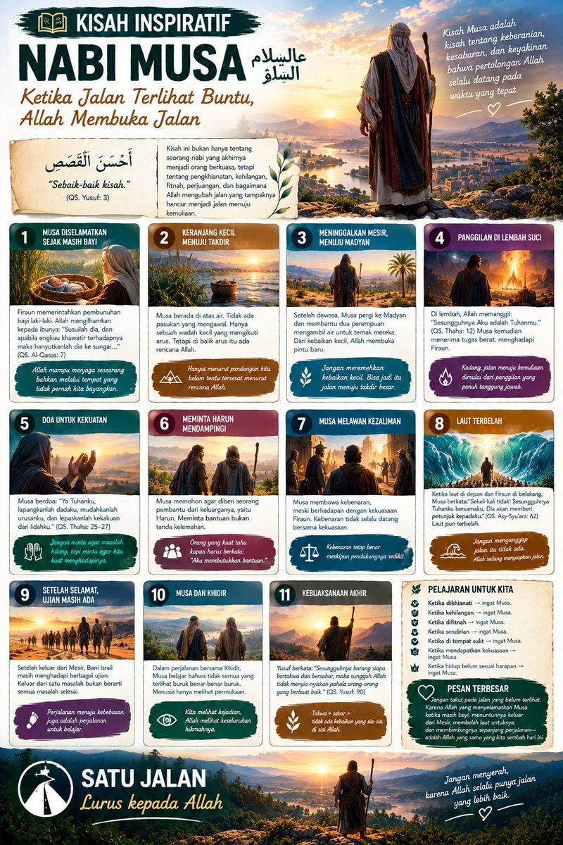 SatujalanX's tweet photo. 📚 Kisah Inspiratif
Nabi Musa. https://t.co/xgcKOn5Z8d