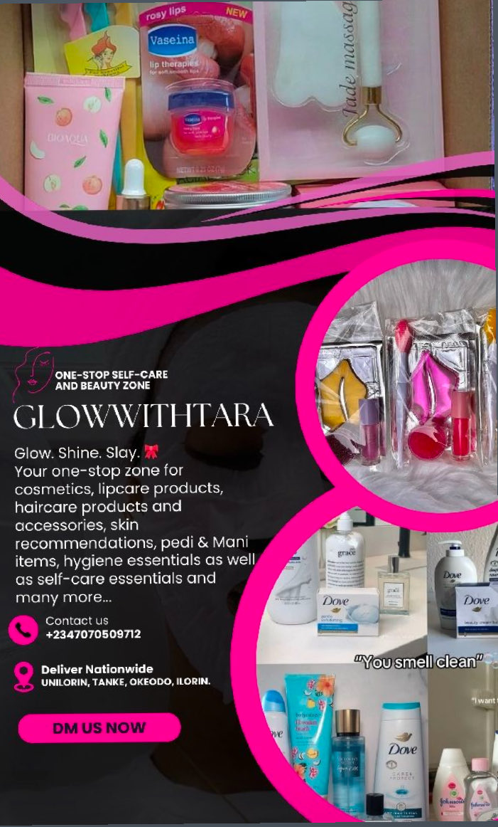 Glowwithtara_ng's tweet photo. Hi I’m oluwatarami the face behind Glowwithtara, I’m a skincare and self care vendor and consultant in ilorin and I newly decided to join Twitter to expand my brand visibility. Text me to get skincare products or accurate recommendations. Delivery is nationwide https://t.co/IlSxyMrk9y