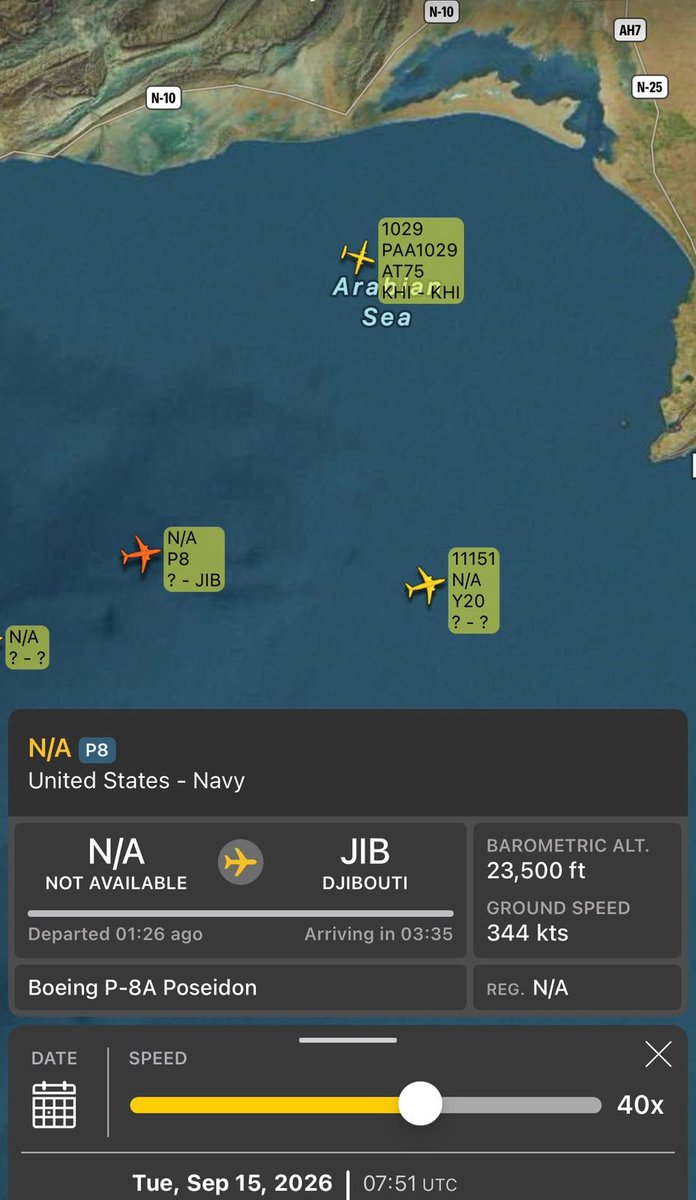 Breaking: U.S. Navy Aircraft Approaches Pakistan Amid Chinese Military Exercises