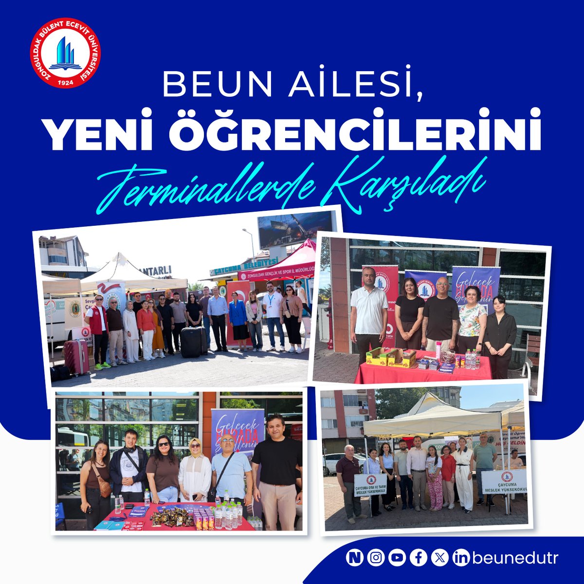 beunedutr's tweet photo. Zonguldak Bülent Ecevit Üniversitesi (BEUN), 2026-2027 Akademik Yılı’nda bünyesine katılan yeni öğrencilerini, Zonguldak Merkez başta olmak üzere Karadeniz Ereğli, Çaycuma, Devrek ve Alaplı otobüs terminallerinde karşıladı.

🌐 https://t.co/oNXcaZAJty

@gencliksporbak  @OA_BAK 
@YuksekogretimK @erolozvar 
#BEUN

#İlkİlİlkÜniversite 🌟
#GelecekBuradaŞekillenir 🚀🔭