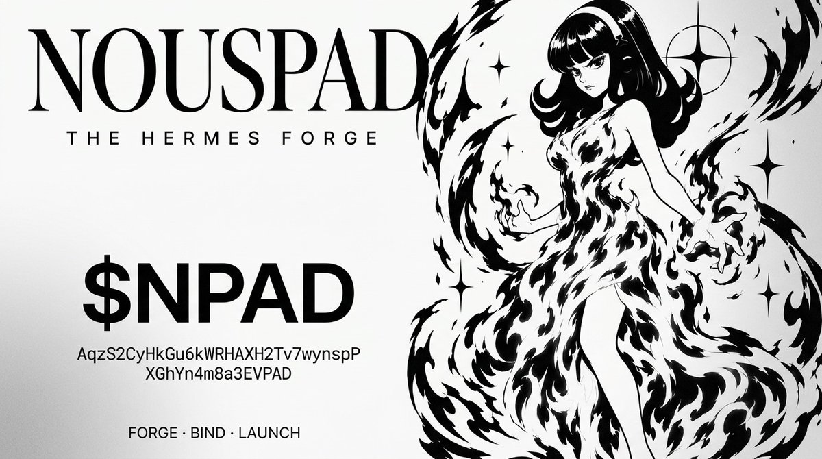 NousPad's tweet photo. Introducing NousPad || $NPAD - the token powering the Hermes Forge.

CA: AqzS2CyHkGu6kWRHAXH2Tv7wynspPXGhYn4m8a3EVPAD

Forge an AI agent. Shape its identity, skills and memory. Pair it with a Solana token, launch through Meteora, and prove it in the Arena.

Forge. Bind. Launch. https://t.co/3pHQPsLIcp
