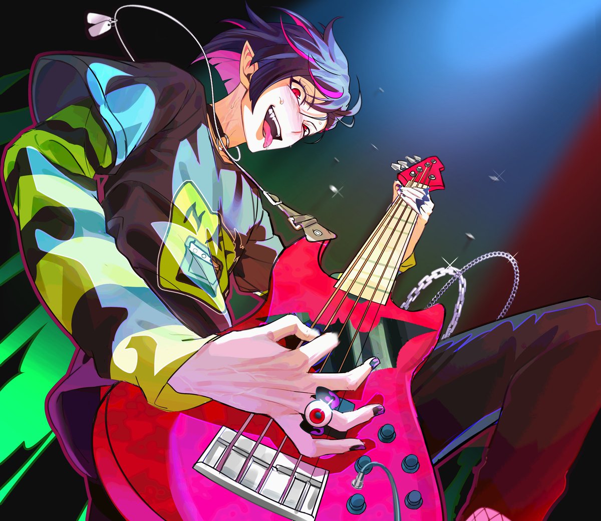 zizishin_art's tweet photo. 🦇🎸 https://t.co/91Xc5pfT43