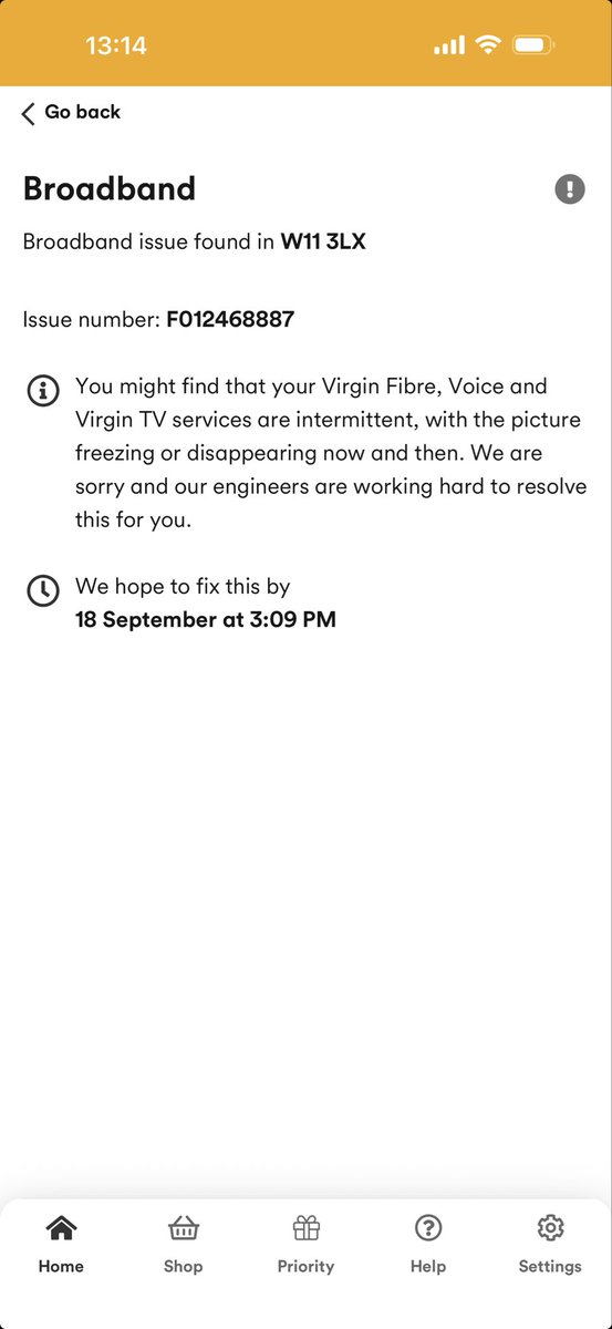 futureminds's tweet photo. @virginmedia  this is impossible. I have  a full contract with you . It is very expensive. I get frequent cut offs and it takes days to solve . This is such a damage factor to my work as well . I had a problem since 12 th of September and now I get a date for 18 th of September . https://t.co/Z0cy8qSSJX