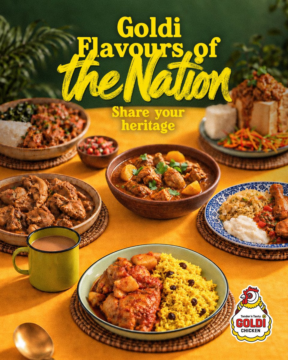 goldichicken's tweet photo. Mzansi, entries are OPEN for #GoldiFlavoursOfTheNation!

How has #GoldiChicken become a cherished part of your family’s heritage &amp; traditional meals?

💬 Share your story

ENTER NOW for your chance to win!
10 × R500 grocery vouchers to be won.

T&amp;Cs apply: https://t.co/KPfcHeTesu https://t.co/k2RBk5ffM1