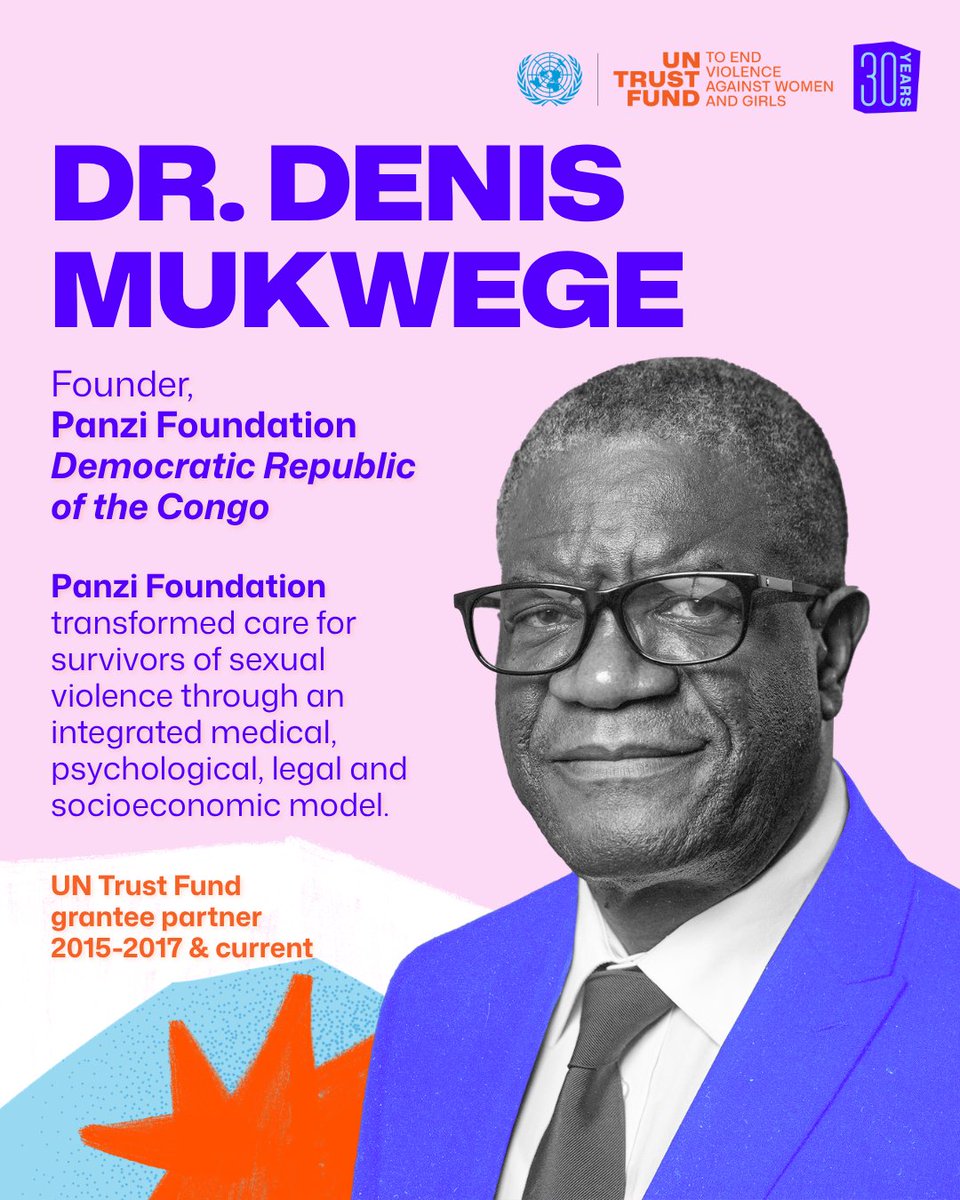 UNTrustFundEVAW's tweet photo. The women were not leaving.

Dr. @DenisMukwege had repaired their physical injuries at @PanziFoundation @PanziUSA Hospital, but they were still carrying trauma, rejection and lives they could not simply return to. Listening to what survivors needed grew into Panzi’s four pillars of care: medical, psychological, legal and socioeconomic.

Read more about Panzi Hospital & Dr. @DenisMukwege: https://t.co/RZOmiojXDz

30 years. 30 Voices of Change. This is Denis Mukwege's.

#30VoicesOfChange #UNTF30 @