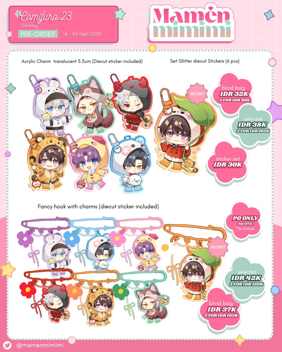mamenmimimi's tweet photo. 🔃+💕
 please! 🥹

Mamen’s #CF23 Preorder (Pickup &amp; Mailorder) + GA!
✦ 9-13 May 
✦ BOOTH NO TBA (Both days)
✦ PICKUP : https://t.co/GKijJcdx32
✦  MAIL ORDER : https://t.co/gzRXlg0Dlg
✦ LADS HSR ALNST GENSHIN JJK VALORANT

details⬇️
#comifuro23 #CF23catalogue #CF23catalog https://t.co/kTekdUobMl