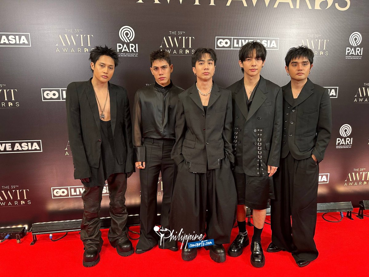 philconcerts's tweet photo. Make way for the Kings of P-Pop! SB19 graces the 39th Awit Awards Red Carpet!

@SB19Official is also tonight’s most nominated artist, leading with 12 nominations. https://t.co/1lTVbqC2I9