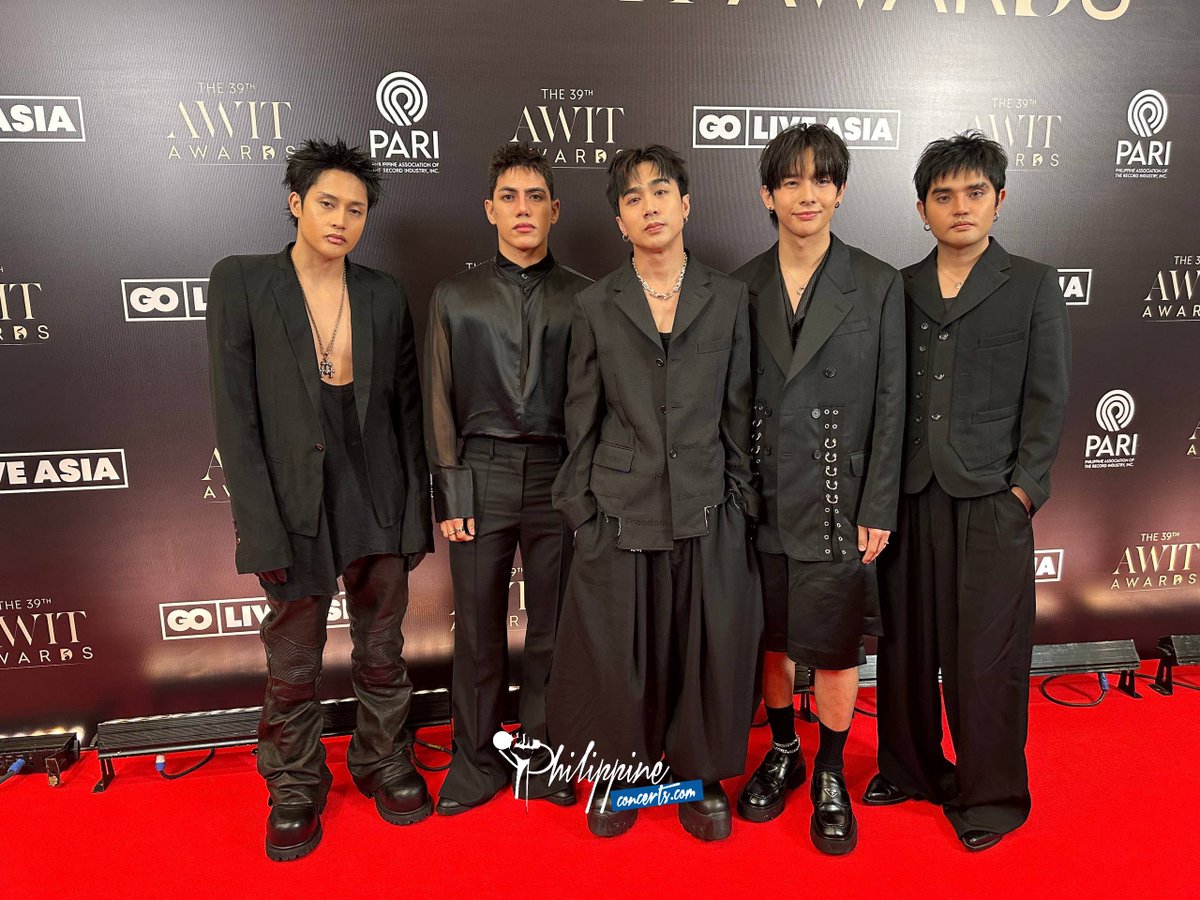 philconcerts's tweet photo. Make way for the Kings of P-Pop! SB19 graces the 39th Awit Awards Red Carpet!

@SB19Official is also tonight’s most nominated artist, leading with 12 nominations. https://t.co/1lTVbqC2I9