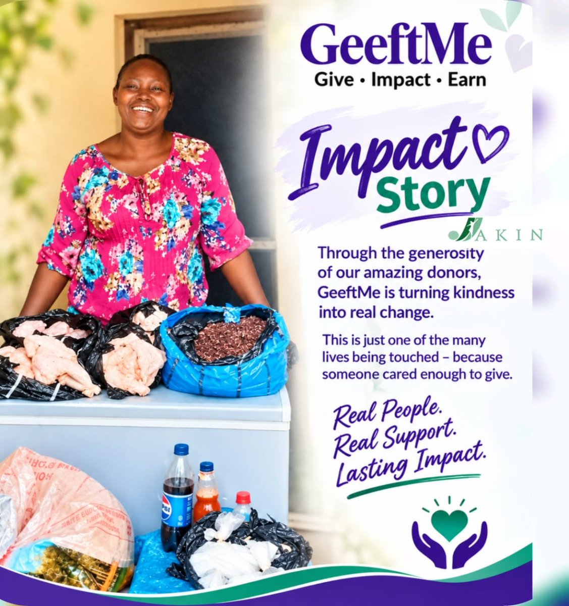 geeftmeglobal's tweet photo. Adetoun Smiles Again! 🙌💃

Through GeeftMe, JAKIN N.G.O raised funds to help Adetoun, a 37-year-old widow and mother of four, rebuild her livelihood.

Her deep freezer was refurbished, and she received everything to start her frozen food, zobo drink, and foodstuff business. https://t.co/fG8vcOHUlc