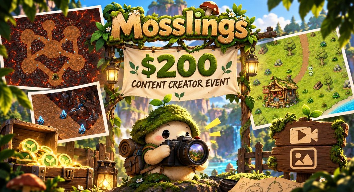 PlayMossling's tweet photo. 🍄 Mosslings $200 Content Creator Event!

It’s time to show us how you see the world of Mosslings.

Create your best Mosslings content using your favorite gameplay moments, screenshots, videos, edits, or creative combinations. We’re looking for content that captures the world of Mosslings in the most exciting and creative way.

🏆 $200 Prize Pool
🥇 1st — $75
🥈 2nd — $50
🥉 3rd — $35
4th — $25
5th — $15

How to enter:
• Create and post your Mosslings content on X
• Send your content to the Mosslings Telegram
• Reply with your content under this announcement post

💰 Rewards will be distributed within 1 hour of @arc  Mainnet going live.

Explore. Create. Show us your Mosslings. #arc #moss