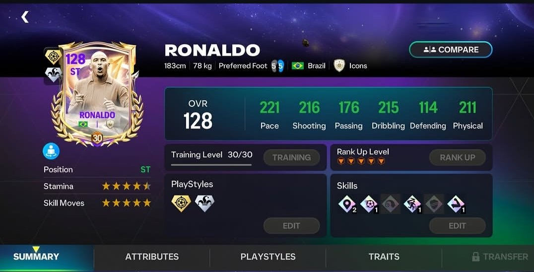 ui_parth's tweet photo. What if R9 gets these stats &amp; PlayStyles in the Anniversary event? 👀🔥

Would you still take him? 🐐🇧🇷

YES or NAH? 👇

Tag @easfcmobile and say bring r9 .

#FCMobile #fcmobile #anniversary
#eafcmobile 

@tutiofifa @Enzo9Gaming https://t.co/5hUzNuM6Zx