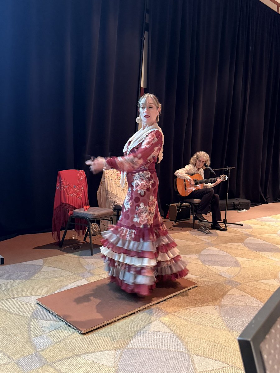 DECTFL's tweet photo. We kicked off our day “The Rhythm of Language Learning” with flamenco performed by Lili Ruiz, accompanied by guitarist Juana Martin. ¡Olé!
#dectfl26 https://t.co/Exr47O6y5D