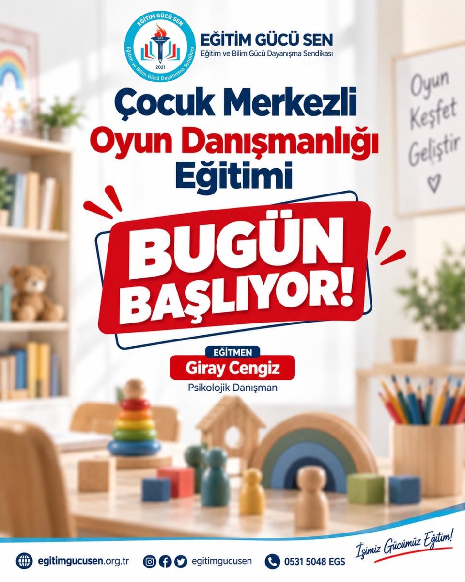 egitimgucusen's tweet photo. Çocuk Merkezli Oyun Danışmanlığı Eğitimimiz Bugün Başlıyor!

Üyelerimizin mesleki gelişimlerini desteklemek amacıyla düzenlediğimiz eğitimlerimize bir yenisini daha ekliyoruz.

Psikolojik Danışman Giray CENGİZ’in eğitmenliğinde gerçekleştirilecek Çocuk Merkezli Oyun Danışmanlığı Eğitimi bugün başlıyor.

Çocukla çalışmada oyunun gücünden, danışmanlık sürecine; ebeveyn danışmanlığından vaka örneklerine kadar kapsamlı bir içerikle üyelerimizle buluşuyoruz.

Tüm katılımcılarımıza verimli ve keyifli bir eğitim süreci diliyoruz.

İşimiz Gücümüz Eğitim!

📌Detaylar ve başvuru için web sitemizi ziyaret edebilirsiniz. 

🔗https://t.co/AsYFcUFzQx
