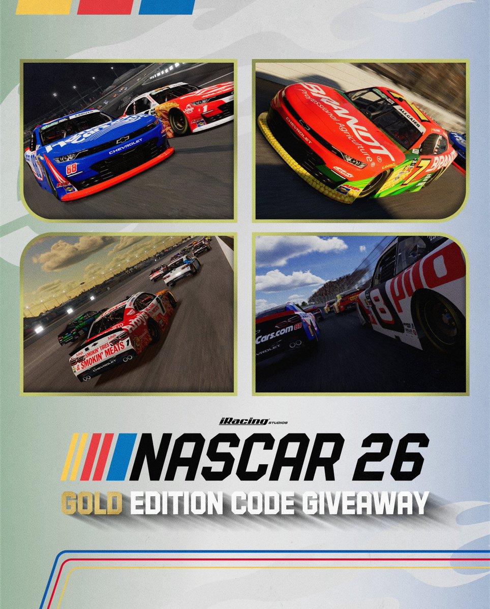 JRMotorsports's tweet photo. Ready to play? 

@NASCAR26TheGame Gold Edition is available now and we've got three codes to giveaway to celebrate the release. 

- Follow @JRMotorsports 
- Comment your Platform (Xbox or PS5) 

The winners will be selected tonight, September 15th at 7 PM ET.

Game on. 👊 https://t.co/PSAFkzPzCN