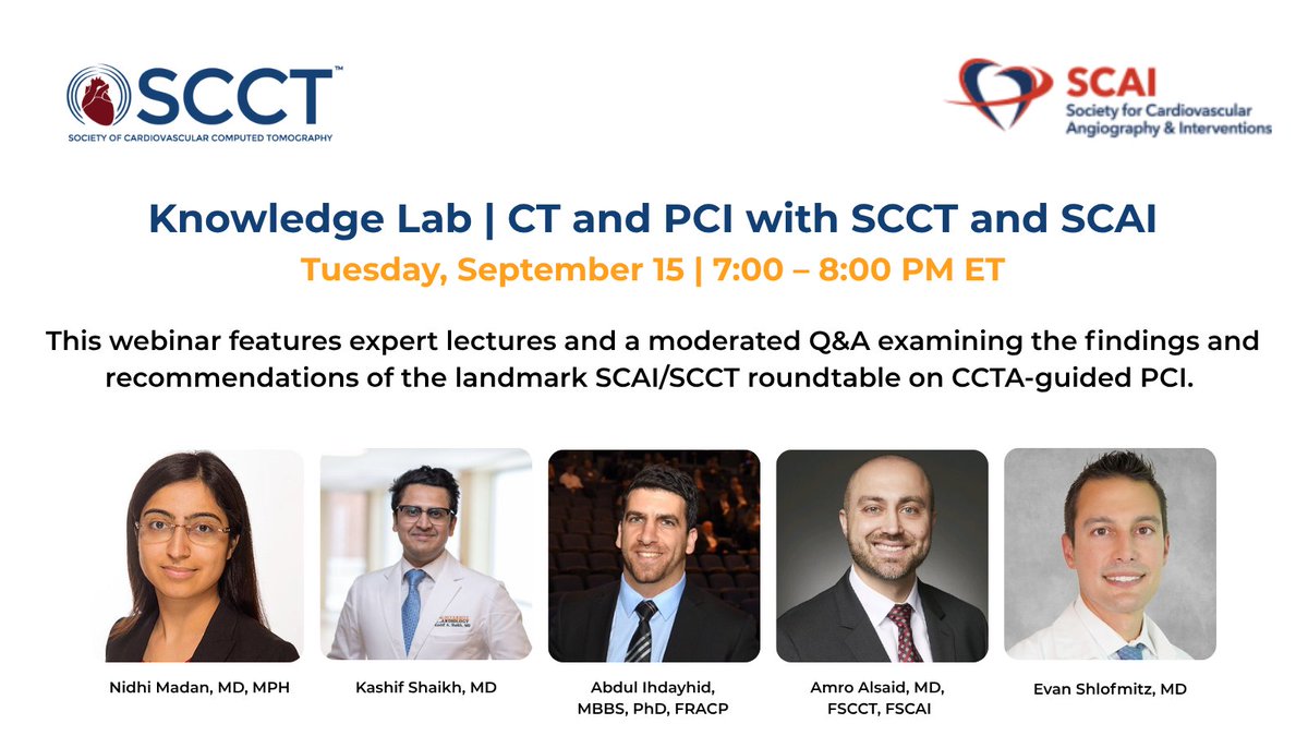Heart_SCCT's tweet photo. How can CCTA help guide PCI planning?

Join SCCT and SCAI TONIGHT (7-8pm ET) for a free Knowledge Lab exploring the latest expert consensus on integrating CCTA into PCI workflows — from calcified disease and bifurcations to chronic total occlusions.

https://t.co/3yo9KJ8NZq https://t.co/mnOIbgf5so