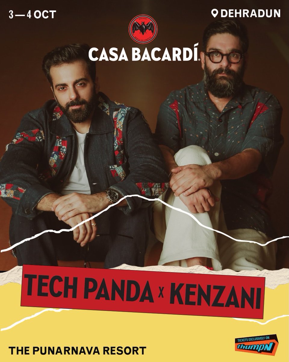 Paradoxindia_'s tweet photo. @casabacardiin returns to Dehradun this Oct!

@maximeraki , @moojo and @tech_panda x @kenzaniofficial (DJ Set) join us at The Punarnava Resort for two days of music in the hills 🪩🪩

03 - 04 October 2026 https://t.co/dcf6peLUxY