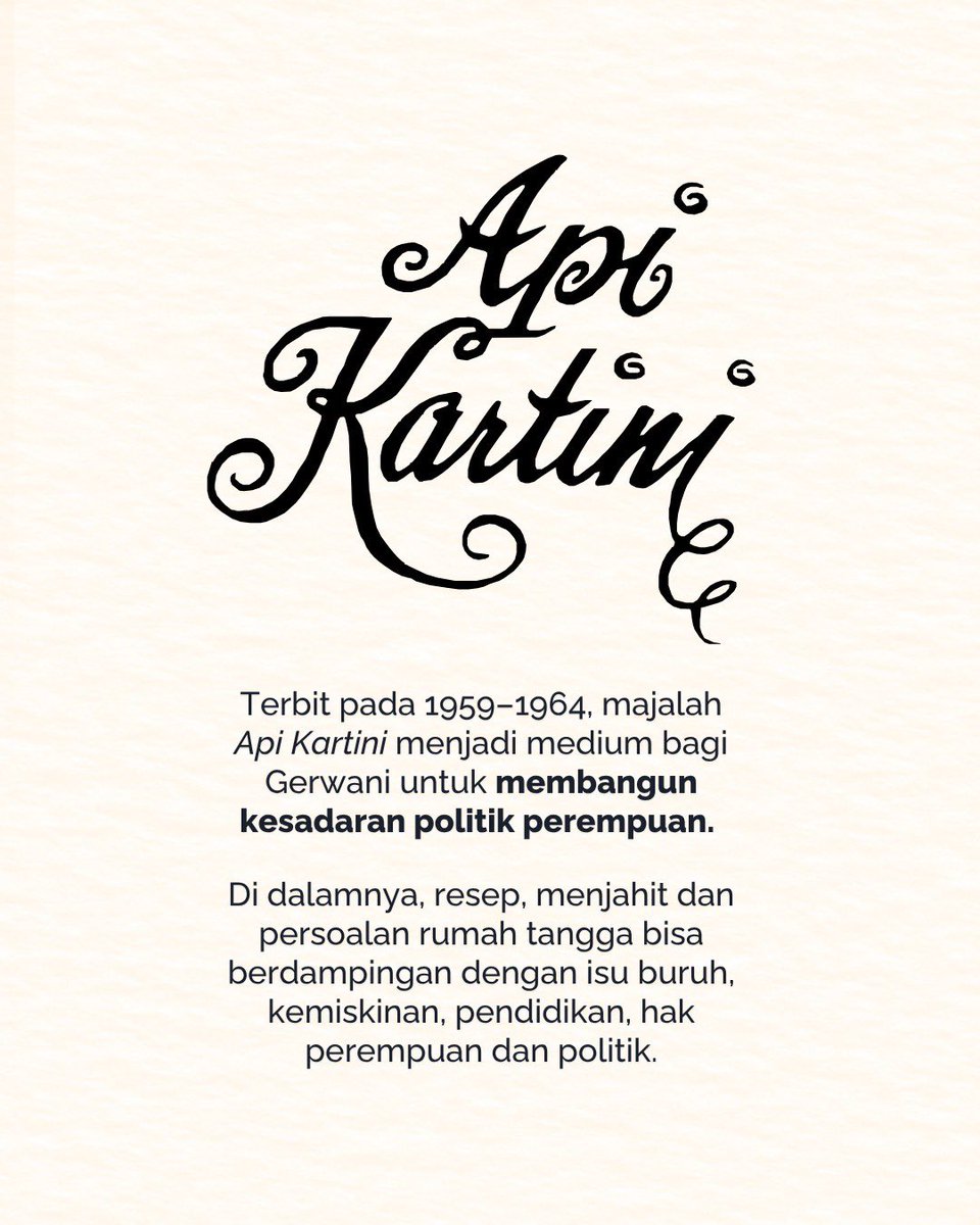 KomunitasBambu's tweet photo. Membaca Api Kartini berarti membuka kembali jejak pemikiran Gerwani dalam sejarah gerakan perempuan Indonesia. Melalui Kuntilanak Wangi, Saskia E. Wieringa turut menelusuri sejarah dan pengalaman perempuan yang lama dibungkam.
#gerwani #apikartini #komunitasbambu https://t.co/PoqXshB9TL