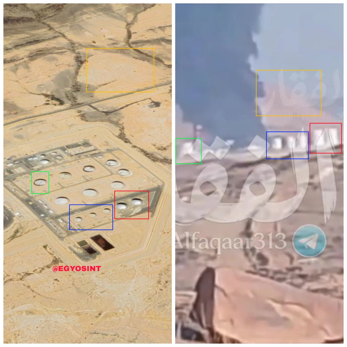 EGYOSINT's tweet photo. 🇸🇦🇾🇪 Footage shows massive fires raging at Aramco’s Abha bulk plant in southwestern Saudi Arabia following Houthi drone and missile attacks. https://t.co/5pLJyfoQbS