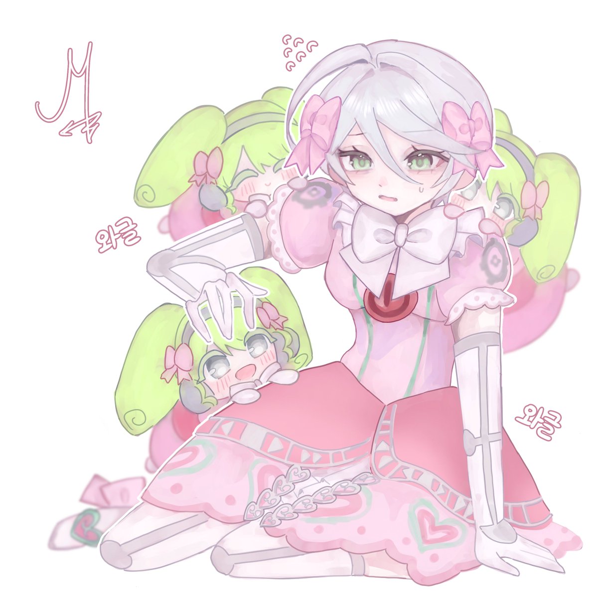 Maindrawing's tweet photo. 우리 같은 옷이야!

#프리파라 #プリパラ #pripara 💚🩷 https://t.co/DKRBvaliuJ